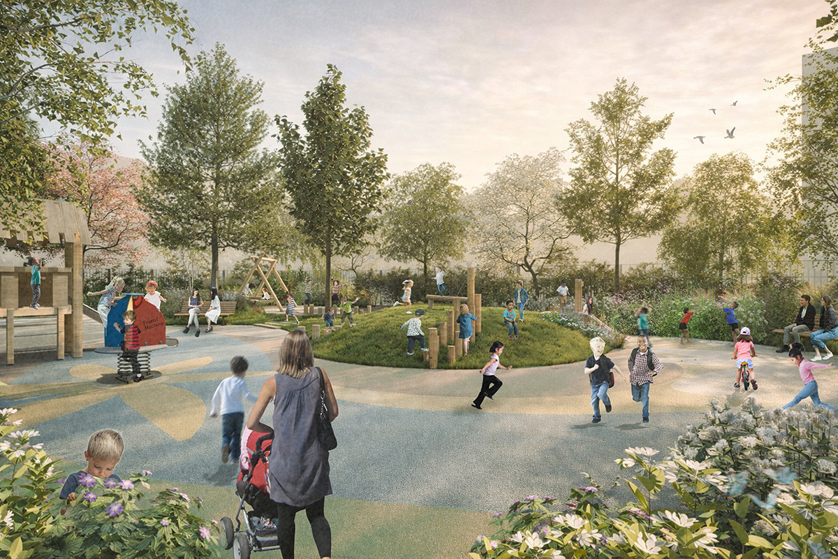 CGI of Jasmine Square park